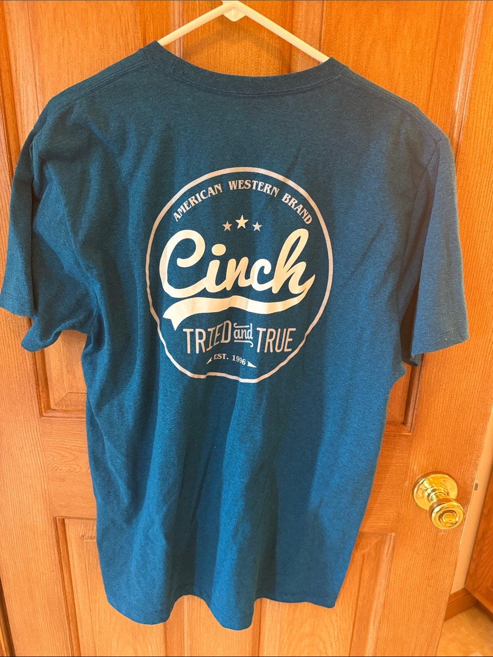 Cinch Men's Teal Logo Short Sleeve T-Shirt